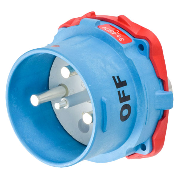 63-98043 - DSN150 INLET POLY BLUE SIZE 5 TYPE 4X IP 69 3P+G 150A 480 VAC 60 Hz NO AUX